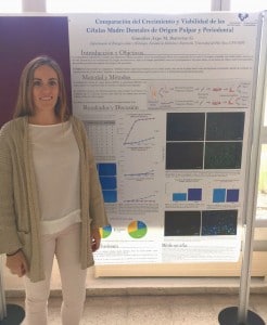 La Dra. Gonzalez presenta su trabajo del Máster de Investigación Biomédica